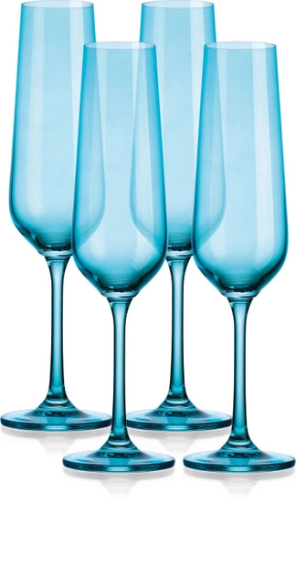 Katram Castle - Set of Four Colored Champagne Flutes