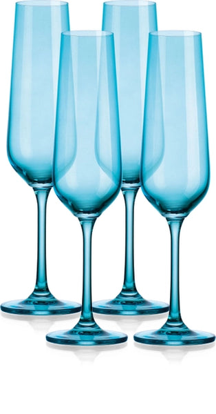 Katram Castle - Set of Four Colored Champagne Flutes