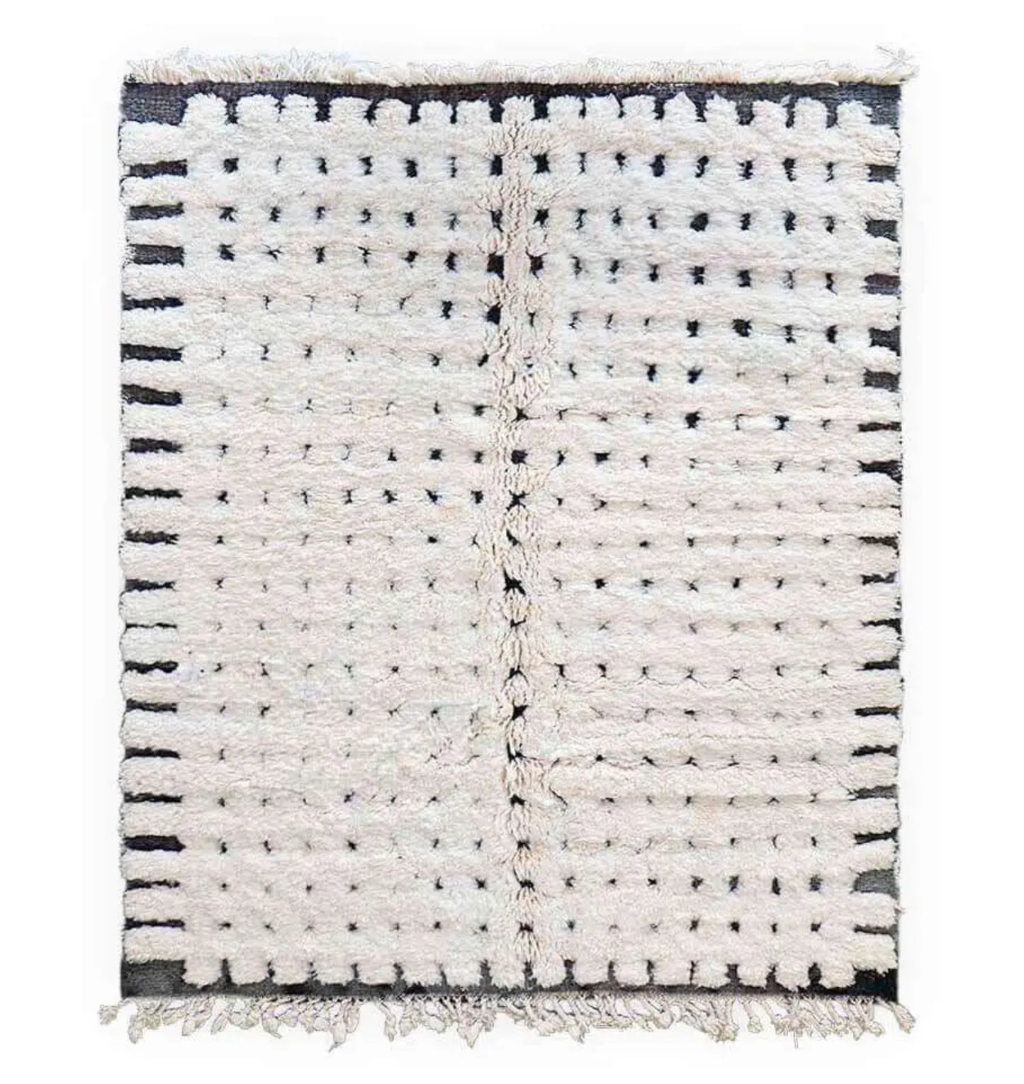 Black and white checkered Morroccan Rug