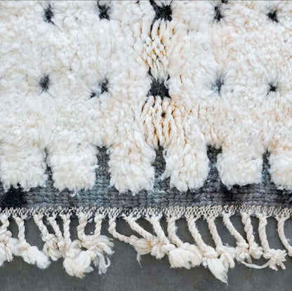 Black and white checkered Morroccan Rug