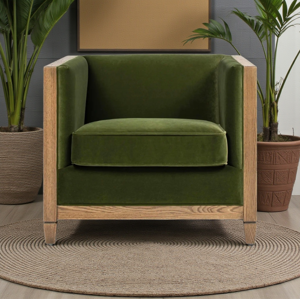 Georgia Cane Rattan Tuxedo Armchair