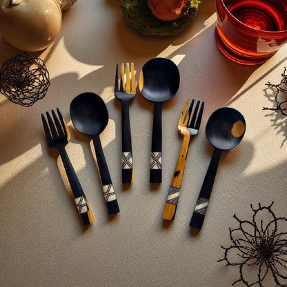 Leagon - Inlaid Hardwood Salad Servers