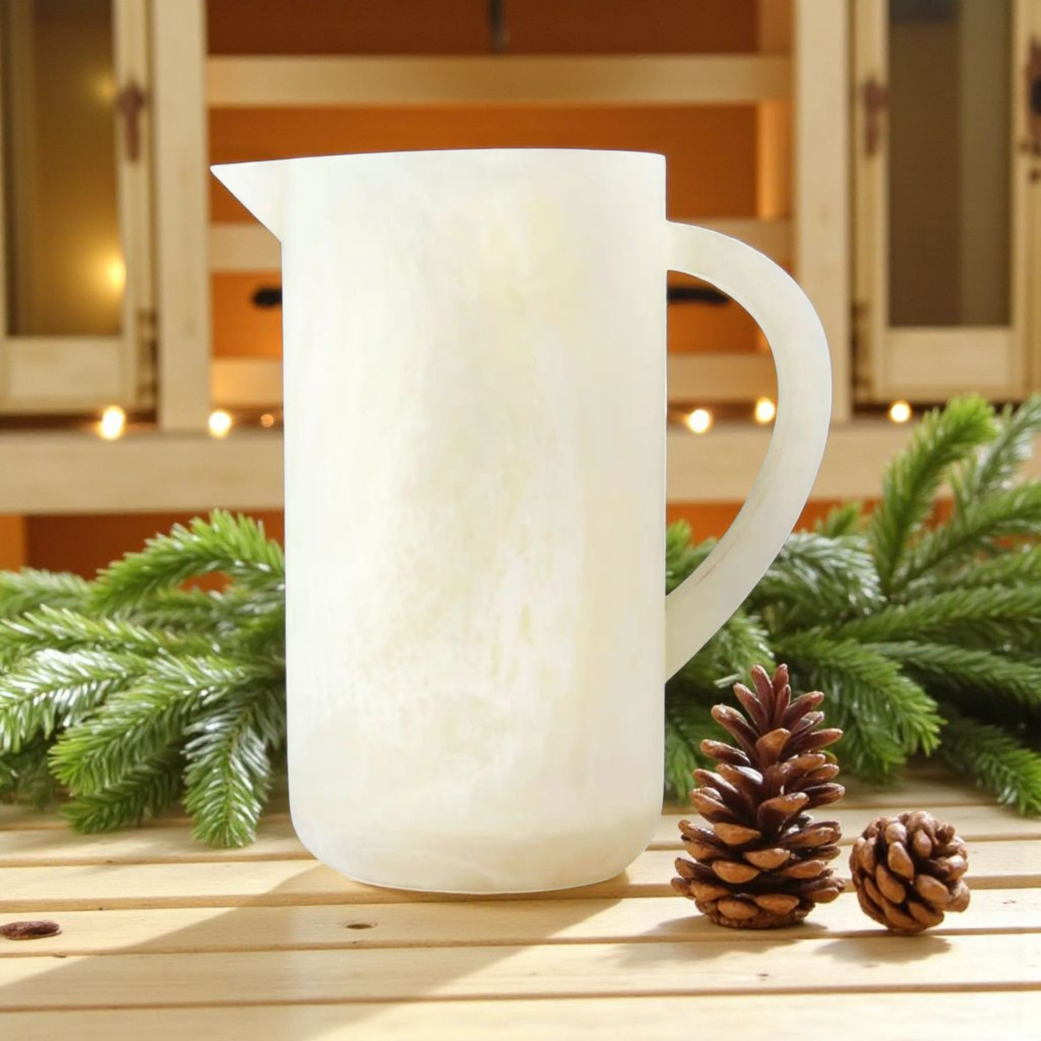 Lucente Resin Matte White Beverage Pitcher – Deliciae Decor