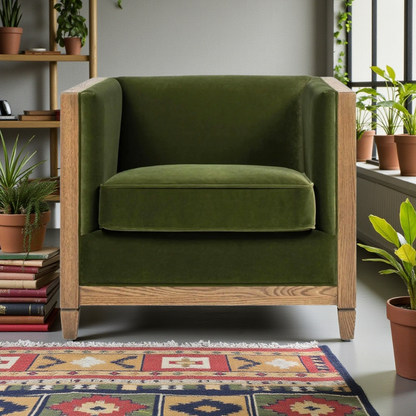 Georgia Cane Rattan Tuxedo Armchair